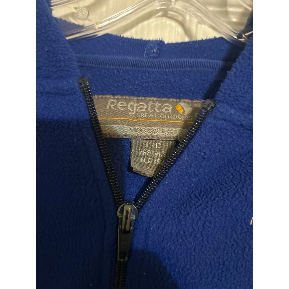 Regatta Great Outdoors Blue Fleece Zip Up Hoodie Jacket Kids Size 11 12 YRS - Picture 2 of 3
